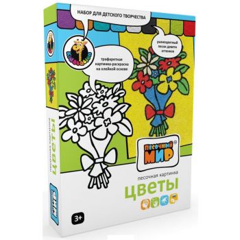 Фреска. Картина из песка "Цветы"