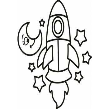 Трафарет Ракета №2 А4 для раскрашивания песком